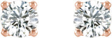 14K Gold Lab-Grown Diamond Round 4-Prong Stud Earrings - Rose Gold - view 4