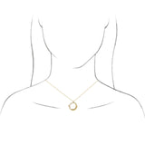 14K Gold Round Natural Diamond Crescent Moon Necklace or Pendant - Rose Gold - view 8