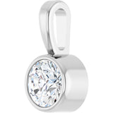 14K Gold Round Natural Diamond Bezel-Set Solitaire Necklace or Pendant – up to 0.06 CTW - White Gold - view 5