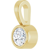 14K Gold Round Natural Diamond Bezel-Set Solitaire Necklace or Pendant – up to 0.06 CTW - Yellow Gold - view 5