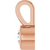 14K Gold Round Natural Diamond Bezel-Set Solitaire Necklace or Pendant – up to 0.06 CTW - Rose Gold - view 6