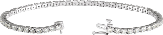 14K Gold Round Lab-Grown Diamond Line Bracelet – 1.4-4.25mm Stones - White Gold - view 6