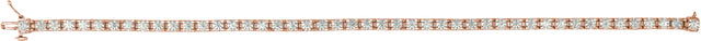 14K Gold Round Natural Diamond Line Bracelet – 1.4-3.1mm Stones - Rose Gold - view 8