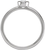 14K Gold Round Lab-Grown Diamond Bezel-Set Ring - White Gold - view 2
