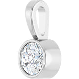 Platinum Round Natural Diamond Bezel-Set Solitaire Necklace or Pendant - view 6