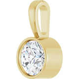 14K Gold Round Lab-Grown Diamond Bezel-Set Solitaire Necklace or Pendant - Yellow Gold - view 5