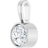 14K Gold Round Lab-Grown Diamond Bezel-Set Solitaire Necklace or Pendant - White Gold - view 5