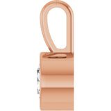 14K Gold Round Natural Diamond Bezel-Set Solitaire Necklace or Pendant – up to 0.06 CTW - Rose Gold - view 6