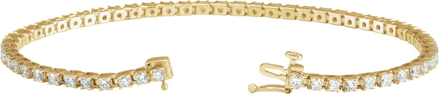 14K Gold Round Lab-Grown Diamond Line Bracelet – 1.4-4.25mm Stones - Yellow Gold - view 6