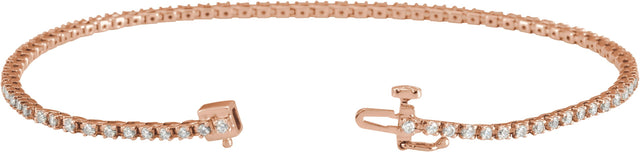 14K Gold Round Lab-Grown Diamond Line Bracelet – 1.4-4.25mm Stones - Rose Gold - view 7