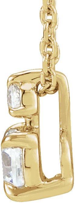 14K Gold Round Lab-Grown Diamond Accented Claw-Prong Necklace - Yellow Gold - view 2
