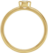 14K Gold Round Lab-Grown Diamond Bezel-Set Ring - Yellow Gold - view 2