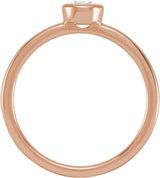 14K Gold Round Lab-Grown Diamond Bezel-Set Ring - Rose Gold - view 2
