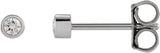 Platinum Natural Diamond Round Micro Bezel-Set Stud Earrings – 1.25-2.5mm Stones - view 3
