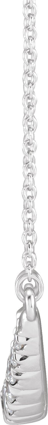 14K Gold Round Lab-Grown Diamond Bar Necklace – 3/4 CTW - White Gold - view 2