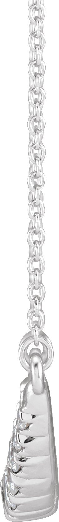 14K Gold Round Lab-Grown Diamond Bar Necklace – 3/4 CTW - White Gold - view 2