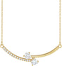 14K Gold Round Lab-Grown Diamond Two-Stone Necklace - Yellow Gold