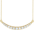 14K Gold Round Lab-Grown Diamond Bar Necklace – 3/4 CTW - Yellow Gold