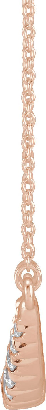 14K Gold Round Lab-Grown Diamond Bar Necklace – 3/4 CTW - Rose Gold - view 2