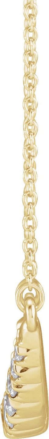 14K Gold Round Lab-Grown Diamond Bar Necklace – 3/4 CTW - Yellow Gold - view 2