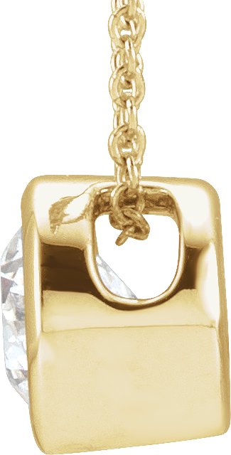 14K Gold Round Lab-Grown Diamond Bezel-Set Solitaire Necklace – 4-6.5mm Stones - Yellow Gold - view 2