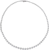 14K Gold Round Lab-Grown Diamond Line Necklace – 6 3/4 CTW - White Gold