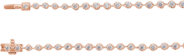 14K Gold Round Lab-Grown Diamond Line Necklace – 6 3/4 CTW - Rose Gold - view 2