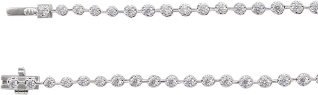 14K Gold Round Lab-Grown Diamond Line Necklace – 6 3/4 CTW - White Gold - view 2