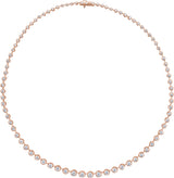 14K Gold Round Lab-Grown Diamond Line Necklace – 6 3/4 CTW - Rose Gold
