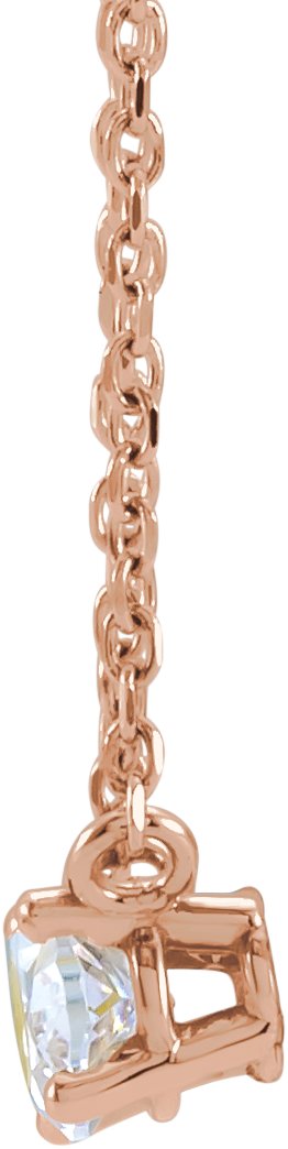 14K Gold Oval Lab-Grown Diamond Solitaire Necklace - Rose Gold - view 4