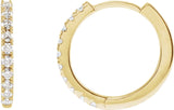 14K Gold Round Lab-Grown Diamond Hoop Earrings - Yellow Gold