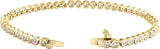 14K Gold Round Lab-Grown Diamond Bezel-Set Bracelet - Yellow Gold - view 2