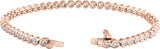 14K Gold Round Lab-Grown Diamond Bezel-Set Bracelet - Rose Gold - view 2