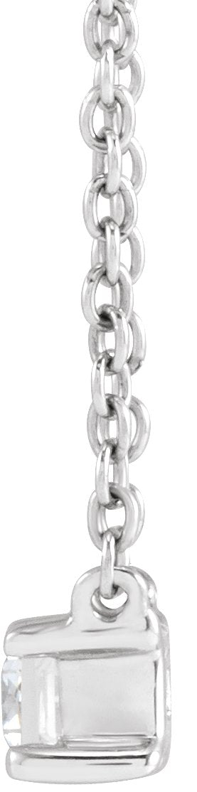 14K Gold Straight Baguette Lab-Grown Diamond Necklace - White Gold - view 2
