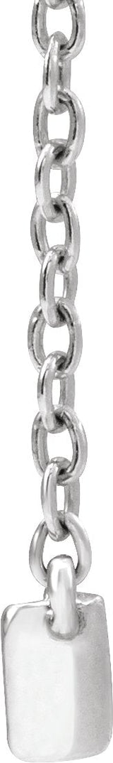 14K Gold Straight Baguette Lab-Grown Diamond Lab-Grown Bar Necklace - White Gold - view 2