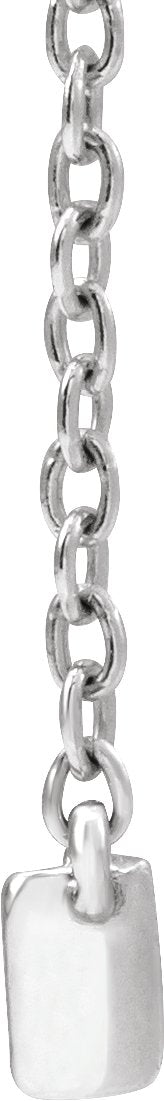 14K Gold Straight Baguette Lab-Grown Diamond Lab-Grown Bar Necklace - White Gold - view 2