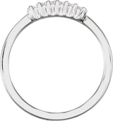 14K Gold Lab-Grown Diamond Straight Baguette Ring - White Gold - view 2