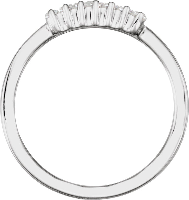 14K Gold Lab-Grown Diamond Straight Baguette Ring - White Gold - view 2