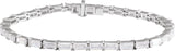 14K Gold Straight Baguette Lab-Grown Diamond Line Bracelet - White Gold