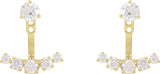 14K Gold Round Lab-Grown Diamond Bar Earring Jackets - Yellow Gold - view 4