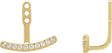 14K Gold Round Lab-Grown Diamond Curved Bar Earring Jackets - Yellow Gold