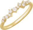14K Gold Round Lab-Grown Diamond Scattered Stackable Ring - Yellow Gold