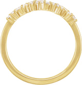14K Gold Round Lab-Grown Diamond Scattered Stackable Ring - Yellow Gold - view 2