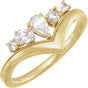 14K Gold Pear Lab-Grown Diamond V Ring - Yellow Gold