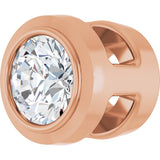 14K Gold Lab-Grown Diamond Round Bezel-Set Slide Pendant - Rose Gold - view 5