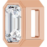 14K Gold Emerald Lab-Grown Diamond Solitaire Slide Pendant - Rose Gold - view 5