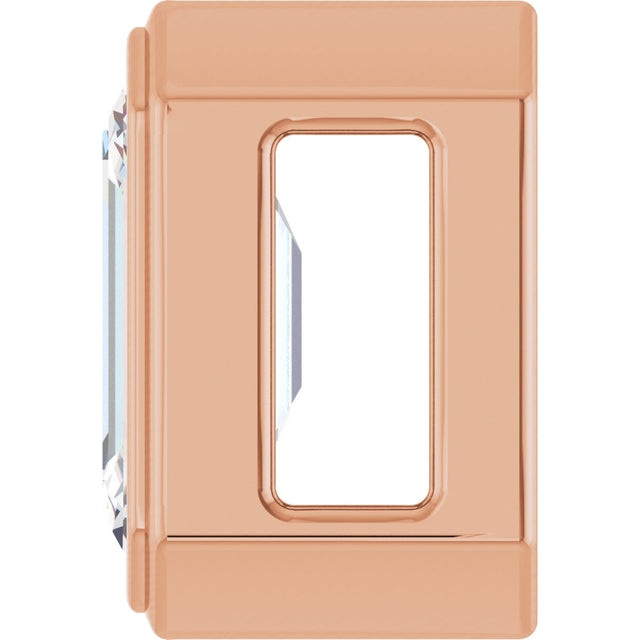 14K Gold Emerald Lab-Grown Diamond Solitaire Slide Pendant - Rose Gold - view 6