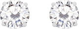 14K Gold Lab-Grown Moissanite Round 4-Prong Lightweight Stud Earrings - White Gold - view 6