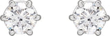 14K Gold Lab-Grown Diamond Round 6-Prong Stud Earrings - White Gold - view 4