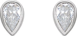 Platinum Natural Diamond Pear Bezel-Set Stud Earrings – 3x2mm - view 5